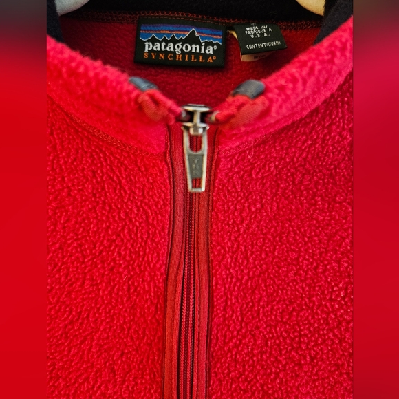 VINTAGE 70's PATAGONIA SYNCHILLA VEST STYLE 25182 WOMENS MEDIUM RED ZIP UP - Picture 6 of 15
